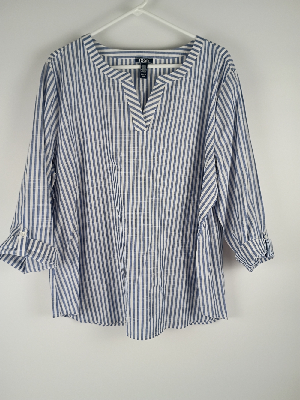 IZOD Blue & White Striped Tunic Top